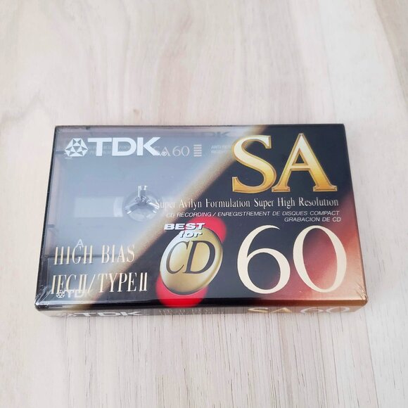 TDK SA60 High Bias Type II Blank Audio Cassette - Picture 1 of 5